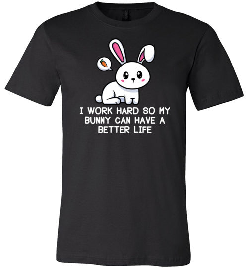 Bunny Work Hard Life Canvas