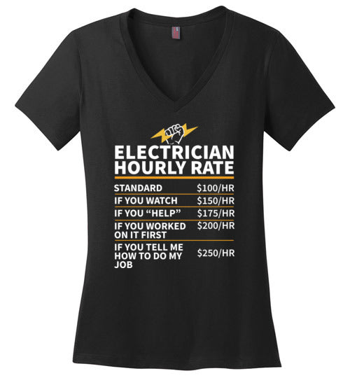 Electrician Hourly Rate V-Neck
