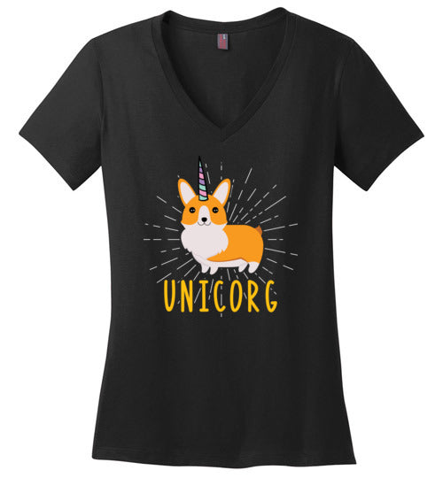 Unicorn Corgi Unicorg V-Neck