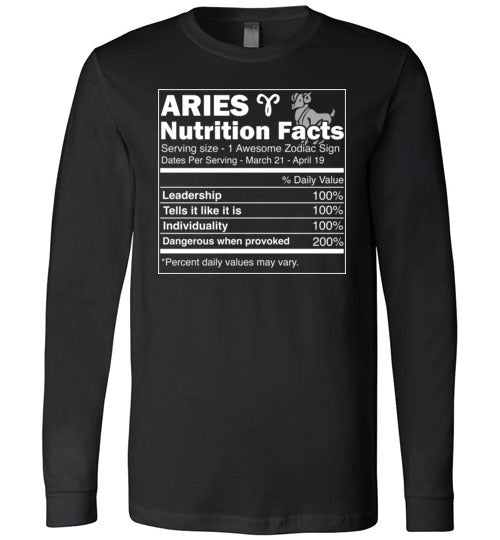 Aries Nutrition Facts Long Sleeve