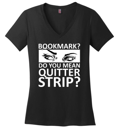 Bookmark Quitter Strip V-Neck