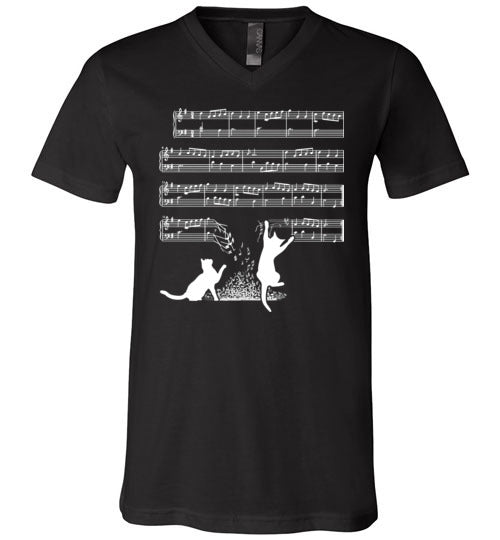 Cat Music Sheets V-Neck