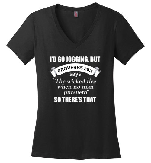 Christian Jogging But Proverbs V-Neck