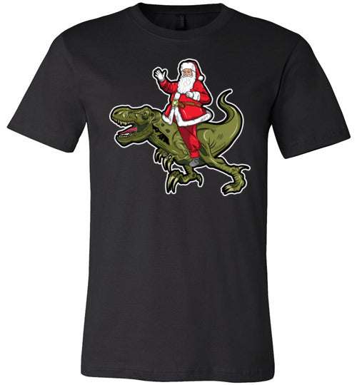 Santa Riding T-Rex Canvas