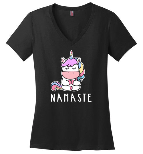 Yoga Unicorn Namaste V-Neck