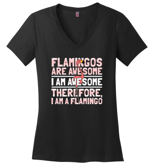 Flamingos Are Awesome V-Neck