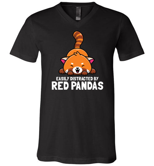 Red Pandas Easily Distracted V-Neck