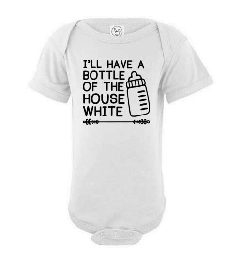 Bottle of House White Baby Bodysuit
