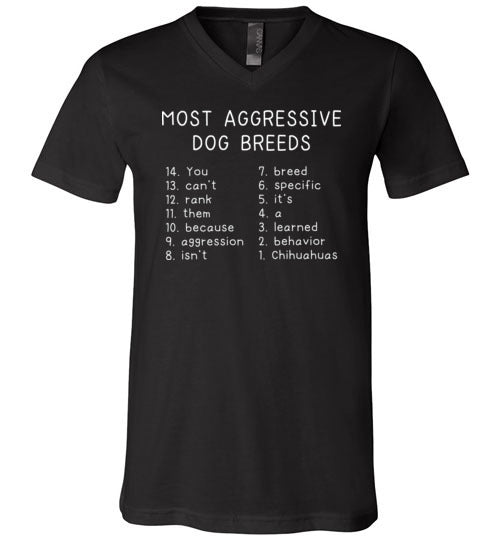 Aggressive Dog Breeds Chihuahua V-Neck