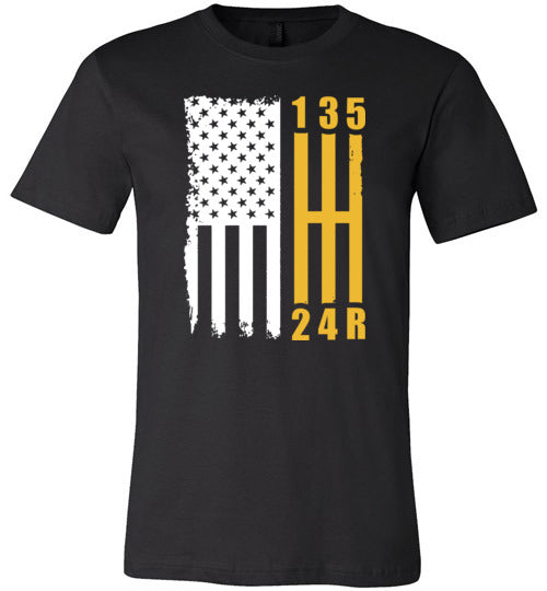 Muscle Car Flag Gear Shift Canvas