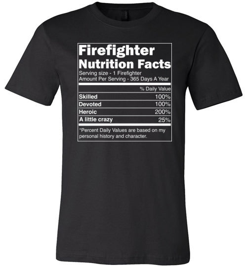 Firefighter Nutrition Facts Canvas
