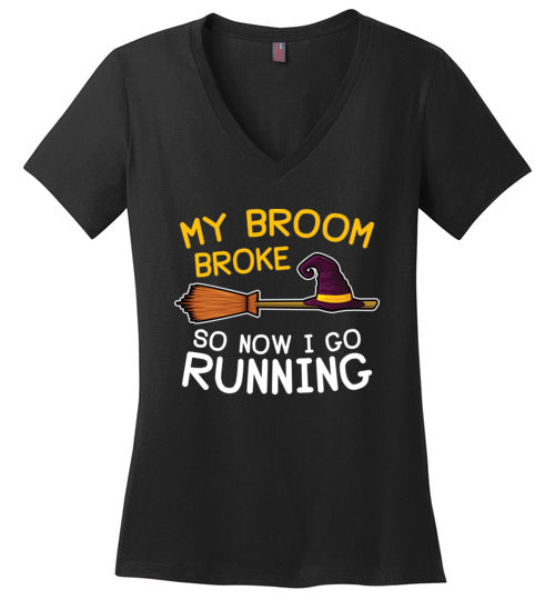 Broom Broke Running V-Neck