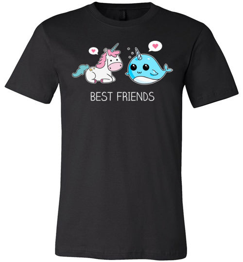 Unicorn Narwhal Best Friends Canvas