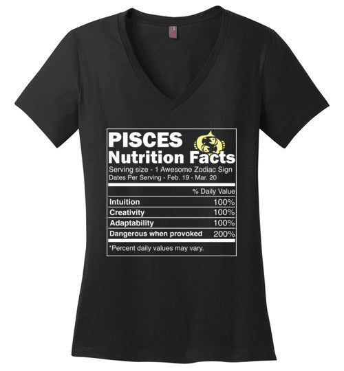 Zodiac Pisces Nutrition Facts V-Neck