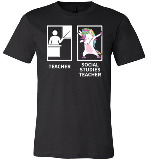 Dabbing Unicorn Social Studies Teacher Canvas