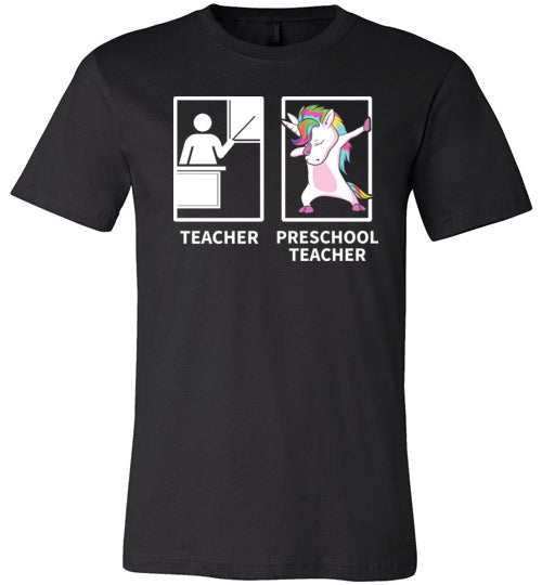Dabbing Unicorn Preschool Teacher Canvas