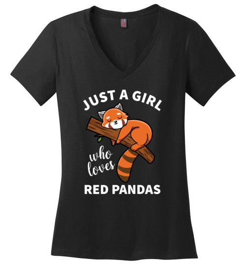 Just a girl who loves Red Pandas V-Neck