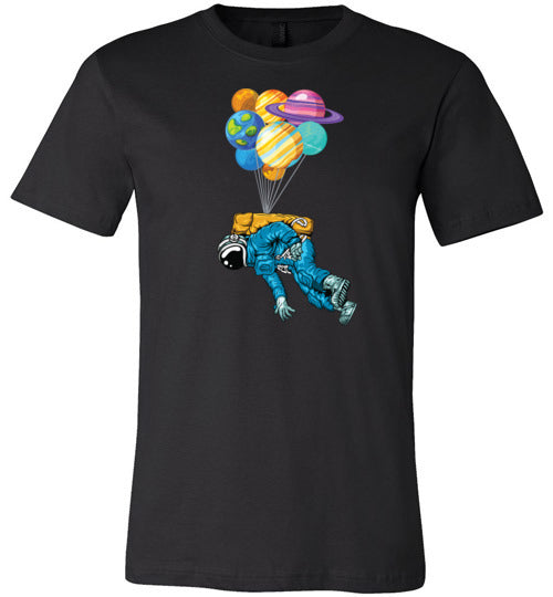 Astronaut Floating Planet Balloons Canvas