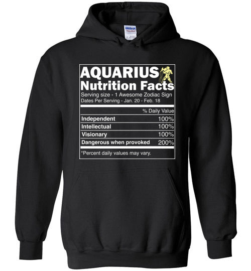 Zodiac Aquarius Nutrition Facts Hoodie