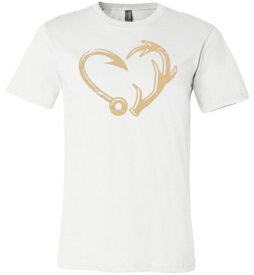 Fishing Hunting Heart Canvas