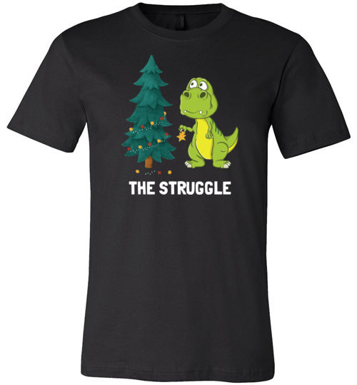 Dinosaur T-Rex Christmas Struggle Canvas