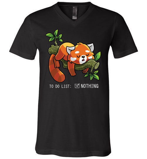 Red Panda To Do List Nothing V-Neck