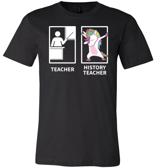 Dabbing Unicorn History Teacher Canvas