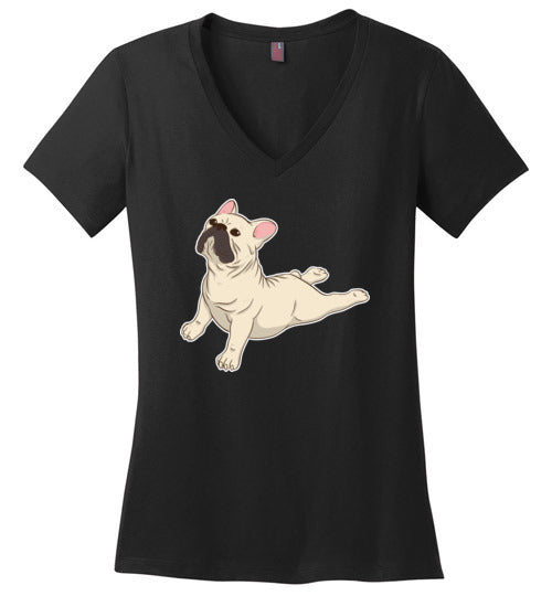 French Bulldog Yoga V-Neck