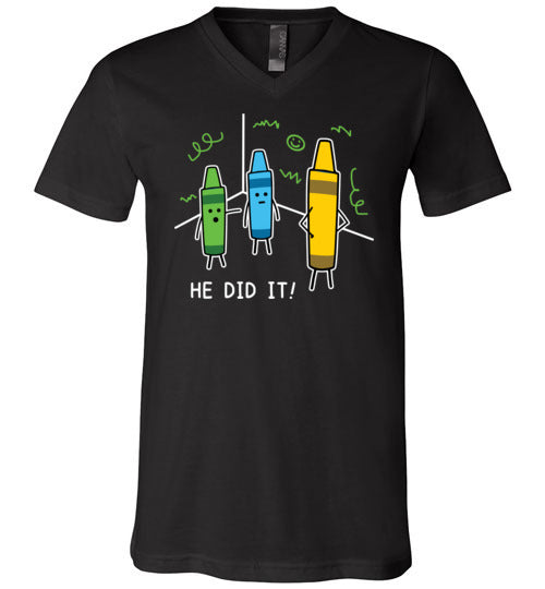Crayon He Did it V-Neck