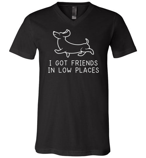 Dachshund Friends Low Places V-Neck