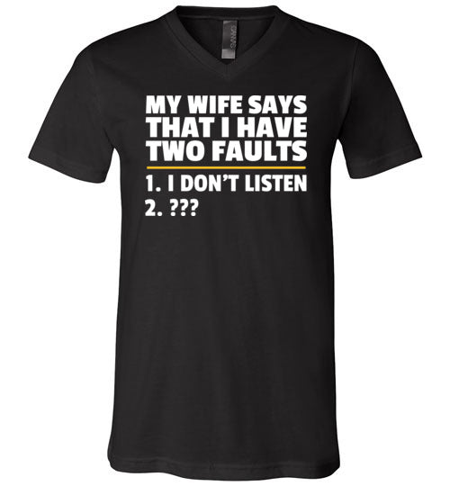 Wife Two Faults Listen V-Neck