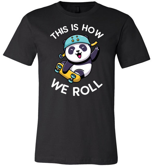 Panda Skateboard This Is How We Roll Canvas
