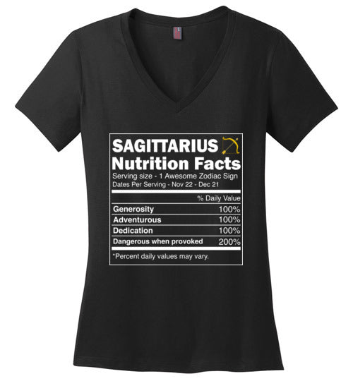Zodiac Sagittarius Nutrition Facts V-Neck