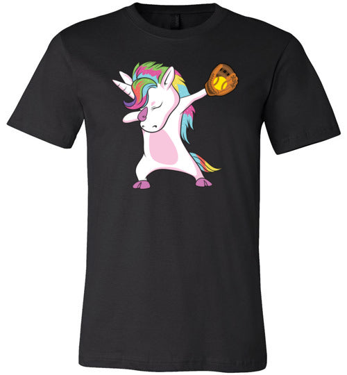 Softball Dabbing Unicorn Canvas