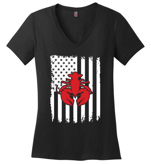 Crawfish American Flag V-Neck
