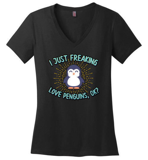 Freaking Love Penguins V-Neck