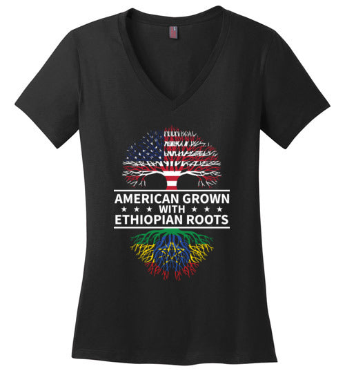 American Grown With Ethiopian Roots V-Neck