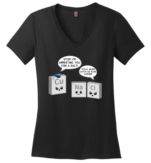 Periodic Table Salt And Copper V-Neck