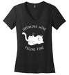 Drinking Wine Feline Fine V-Neck