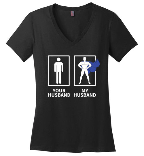 Your Husband My Husband Superhero V-Neck