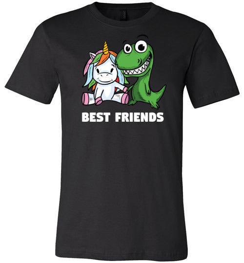 Unicorn And T-Rex Best Friends Canvas