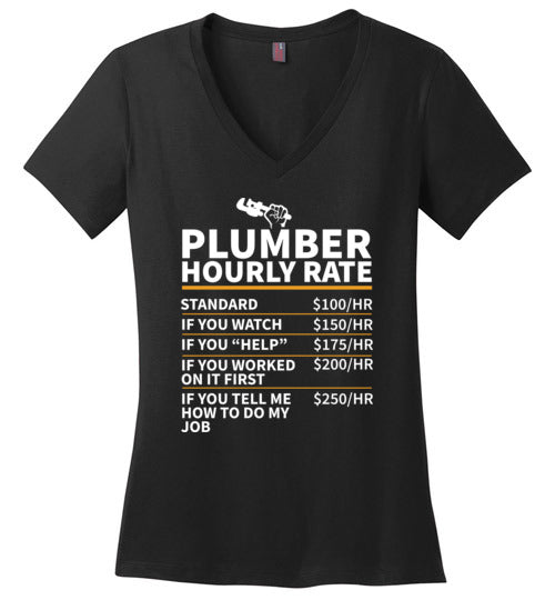 Plumber Hourly Rate V-Neck