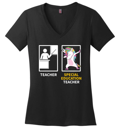 Special Education Teacher Dabbing V-Neck
