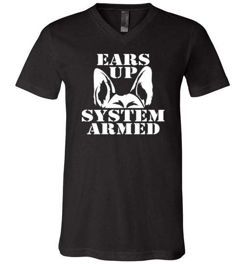 Ears Up System Armed German Shepherd V-Neck