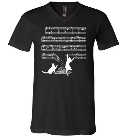 Cat Music Sheets V-Neck