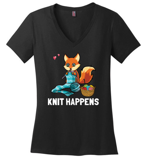 Knit Happens Fox V-Neck