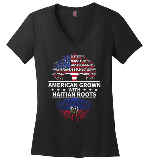 American Grown With Haitian Roots V-Neck