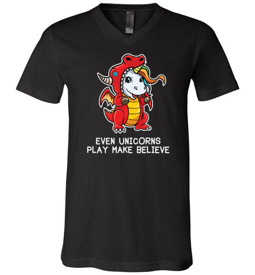 Even Unicorns Play Make Believe V-Neck