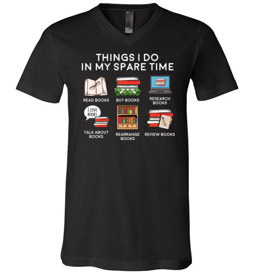 Books Things I Do Spare Time V-Neck