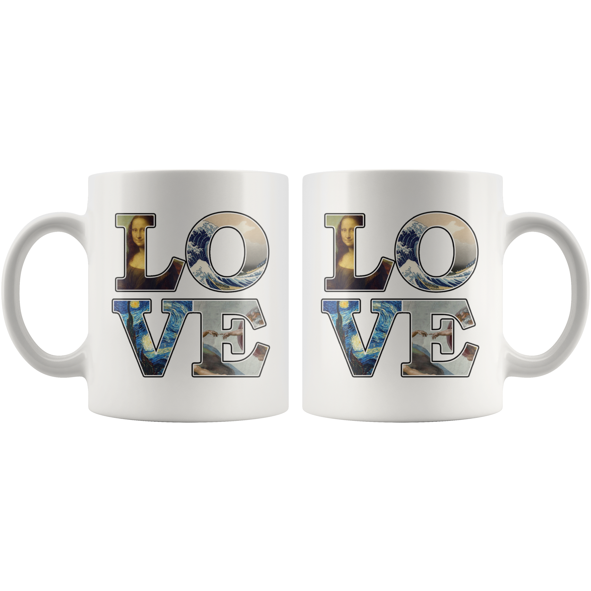 White 11oz Mug - Love Art Masterpiece